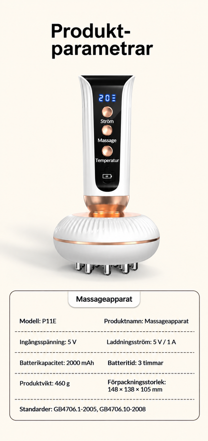 Elektrisk värme massageborste för hårbotten & kropp